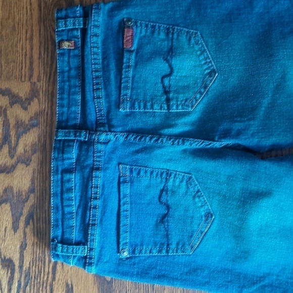 7 for All Mankind Jeans distressed blue denim women's ankle slimmy W27 L 28 - Picture 2 of 10